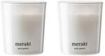 Meraki - Duftkerze, &Oslash; 6 cm, White garden (2er-Set)