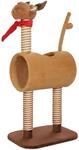 PawHut Kratzbaum 98 cm Katzenturm im Hirschdesign, mit H&ouml;hle, Spielball,