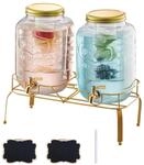VEVOR Getr&auml;nkespender (2 x 8 L) f&uuml;r Partys Saftspender (aus Glas) mit tropfsicherem