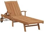 vidaXL Sonnenliege mit Kissen Braun 195 x 59 x 78,5 cm Massivholz Teak,...