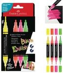 Faber-Castell 285505 Black Edition Shake & Paint Neon Acrylmarker, 4er-Set,