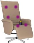 vidaXL Massagesessel, Sessel Verstellbare R&uuml;ckenlehne Fu&szlig;teil, Drehbar
