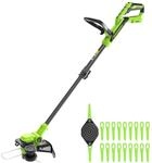 Greenworks 24V Akku-Rasentrimmer, 30 cm Schnittbreite, 90&deg; Dreh- und Neigbarer