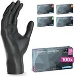 100x ARNOMED Einweghandschuhe XS, Latexhandschuhe Schwarz (1x100 Stk)