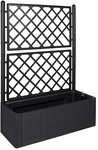 Kreher XL Rankgitter, Spalier mit Pflanzkasten in moderner Rattan-Optik aus...