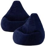 Icon Dalton Sitzsack Cord, Marineblau, 2er-Pack, Gaming Sitzsack Erwachsene mit