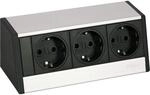 EVOline 159800015000 Steckdosenelement R-Dock 3 x Schuko alufarbig, schwarz