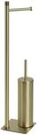 Gedy TRILLY WC-B&uuml;rste und Toilettenpapierhalter, geb&uuml;rstetes Gold, Edelstahl, 14 x