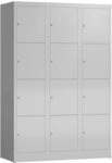 L&uuml;llmann Schlie&szlig;fachschrank F&auml;cherschrank 12 F&auml;cher, Lichtgrau (RAL 7035)