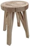 Spetebo Holz Hocker Natur - 40 cm - naturbelassener Massivholz Sitzhocker -