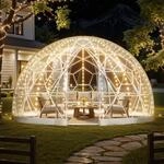 VEVOR Gartenkuppel, 3,6 x 2,2 m gro&szlig;es transparentes Blasenzelt f&uuml;r 4&ndash;7 Personen,