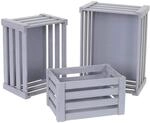 Mendler 3er Set Holzkiste HWC-C56, Weinkiste Dekokiste Aufbewahrungskiste...