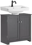 SoBuy Waschbeckenunterschrank &ndash; Badschrank mit T&uuml;ren und verstellbaren...