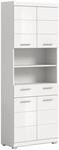 xonox.home - Hochschrank Scout 74x191x31 cm in wei&szlig; und wei&szlig; Hochglanz - Badset