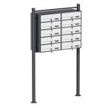 Wiltec 10er Briefkastenanlage Wei&szlig;/Anthrazit 945 x 270 x 1500 mm, Standbriefkasten