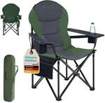 Skandika Campingstuhl Relax Comfort | Bequemer Klappstuhl mit Getr&auml;nkehalter...