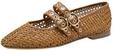 Tamaris Damen Ballerina mit Strap flach, braun, 38 EU