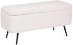 Truhenbank Aurora &ndash; Holz und Metall &ndash; Wei&szlig; &ndash; 100 x 40 cm &ndash; Atmosphera