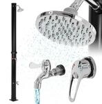 ML-Design Solardusche 20 L 210 cm rund mit Fu&szlig;dusche und Regenduschkopf,...