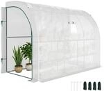 Outsunny Gew&auml;chshaus mit Regale Fenster Winterfest 300x150x213cm Wei&szlig;