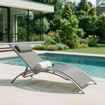 IDIMEX Gartenliege Relax mit Verstellbarer R&uuml;ckenlehne und Kissen, Grau &ndash;