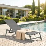 IDIMEX Gartenliege ESPIRITU h&ouml;henverstellbar, grau &ndash; Sonnenliege mit verstellbarem