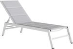 Outsunny Sonnenliege Atmungsaktive Breite Gartenliege mit 6-Fach Verstellbar