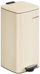 SONGMICS M&uuml;lleimer K&uuml;che, 30 Liter Abfalleimer, Tretm&uuml;lleimer, Stahl, mit