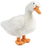 Living Nature Ente Kuscheltier 35 cm &ndash; Realistisch, Wei&szlig;, Flauschig & Weich f&uuml;r