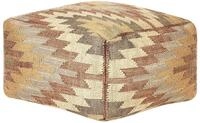 Beliani Pouf Jute und Wolle beige/bunt quadratisch 50x50x30 cm orientalisch...