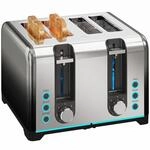 HOMCOM Toaster 4-Scheiben mit 7 Br&auml;unungsstufen, Aufw&auml;rm-, Auftau- und