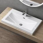 doporro Design Waschbecken, Wei&szlig; aus Mineralguss, Waschtisch, Waschplatz,