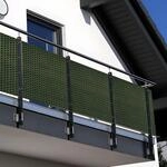 NYVI Polyrattan Balkon Sichtschutz Privafence 100x300 cm Gr&uuml;n -...