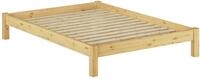 Erst-Holz&reg;Doppelbett Massivholzbett Kiefer Natur 140x200 Futonbett Bettrahmen