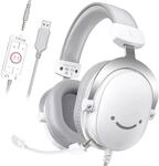 FIFINE Gaming Headset mit Mikrofon, Over Ear Kopfh&ouml;rer mit Kabel, USB Headset...