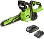 Greenworks 24V 25cm Akku Kettens&auml;ge mit 2Ah Akku und Ladeger&auml;te, Schwertl&auml;nge 25