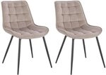 Home Deluxe - Polsterstuhl IKALO 2er Set - Farbe: Hellbraun - weiche...