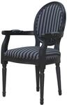 ebuy24 Amaretta, Rokoko Esszimmerstuhl, Massivholz, schwarz lackiert, antik