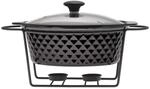 4BIG.fun Speisew&auml;rmer aus Keramik 2,3 L Chafing Dish Buffet-Set Keramik-Chafer