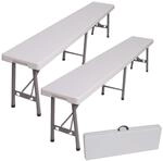 TRUTZHOLM 2X Bierbank Bierzeltbank Klappbank Partybank 180 cm klappbar...