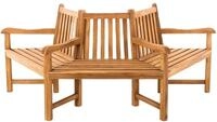 DELUKE Baumbank HANIM Holz Teak 200x100x90 cm | Halbrunde Sitzbank Mit Lehne...