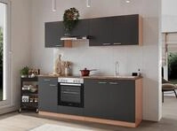 respekta K&uuml;chenzeile Gerda KB210BGEC Grau 210 cm Breite mit Elektroger&auml;ten