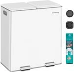 SONGMICS M&uuml;lleimer K&uuml;che, 2 x 30 L, 2 F&auml;cher, M&uuml;lltrennsystem, Softclose,