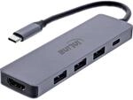 Inline Multifunktions-Hub mit 3X USB-A 5 Gb/s, HDMI 4K 60 Hz, USB-C Power Delivery