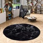 Pergamon Luxus Super Soft Fellteppich Plush Schwarz Rund in 3 Gr&ouml;&szlig;en