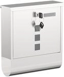 Wiltec Briefkasten mit Zeitungsrolle 305 x 95 x 335 mm, Wandbriefkasten mit