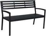 Relaxdays Gartenbank, 2-Sitzer, HxBxT: 88 x 128 x 59 cm, Kunststoff & Metall,