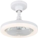LED Deckenventilator Deckenl&uuml;fter Schlafzimmer Dimmbar Wei&szlig; matt &Oslash; 25,8 cm