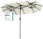 Sekey 160 &times; 300 cm Doppelsonnenschirm Kippbar, Sonnenschirm Balkon mit Kurbel...