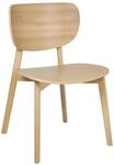 Beliani Esszimmerstuhl 2er Set Gummibaumholz Hellbraun Holzstuhl ohne Armlehnen